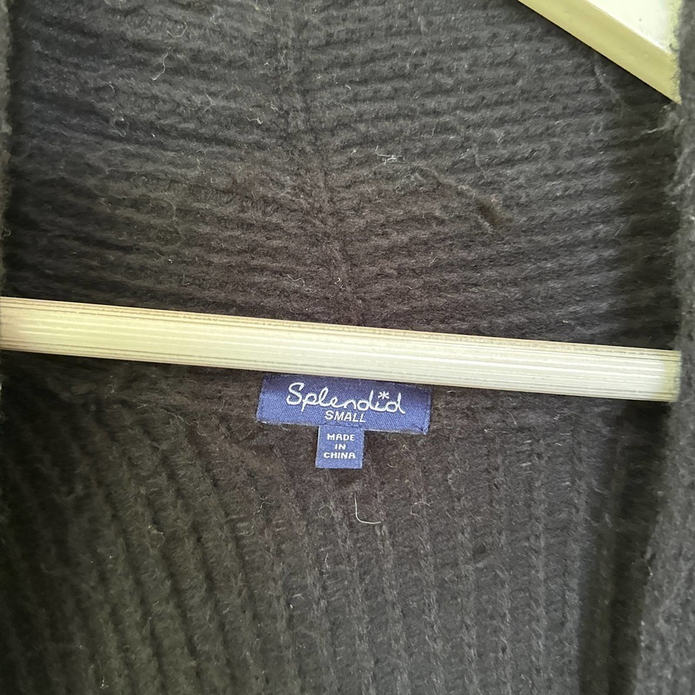 Splendid Chunky Cozy Wool Blend Cardigan Black Size Small - Picture 11 of 16